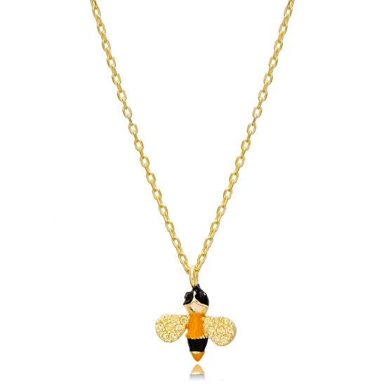 Cute Bee Necklace in 925 Sterling Silver - Sade 925 Silver Jewelry