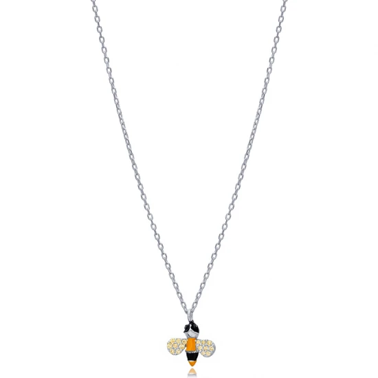 Cute Bee Necklace in 925 Sterling Silver - Sade 925 Silver Jewelry