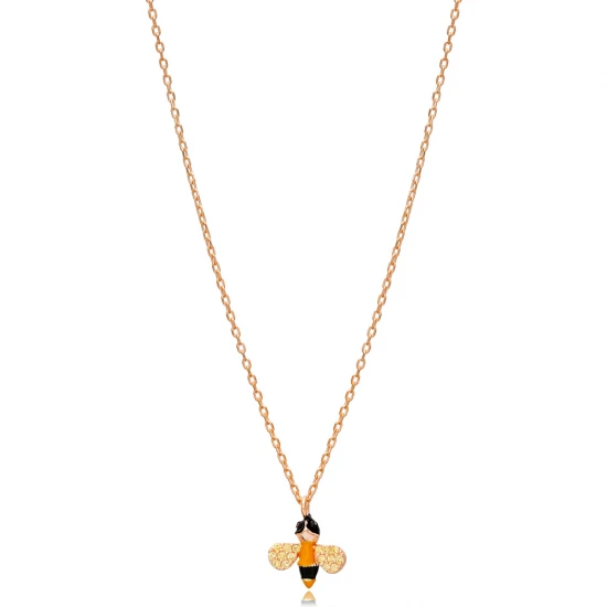 Cute Bee Necklace in 925 Sterling Silver - Sade 925 Silver Jewelry