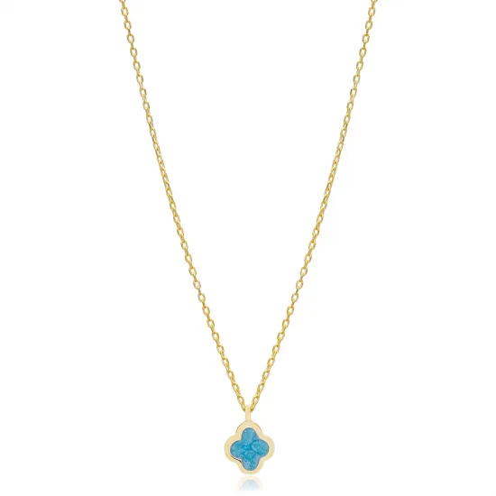 Blue Enamel Clover Charm Necklace Pendant Turkish Wholesale 925 Sterling Silver Jewelry Blue Enamel Clover Charm Necklace Pendant Turkish Wholesale 925 Sterling Silver Jewelry