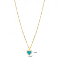 Blue Enamel Heart Design Charm Necklace Pendant Turkish Wholesale 925 Sterling Silver Jewelry