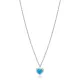 Blue Enamel Heart Sterling Silver Necklace