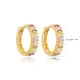 17mm Mix Colorful Baguette Women 925 Silver Earrings 17mm Mix Colorful Baguette Women 925 Silver Earrings