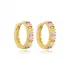 17mm Mix Colorful Baguette Women 925 Silver Earrings