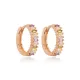 17mm Mix Colorful Baguette Women 925 Silver Earrings 17mm Mix Colorful Baguette Women 925 Silver Earrings