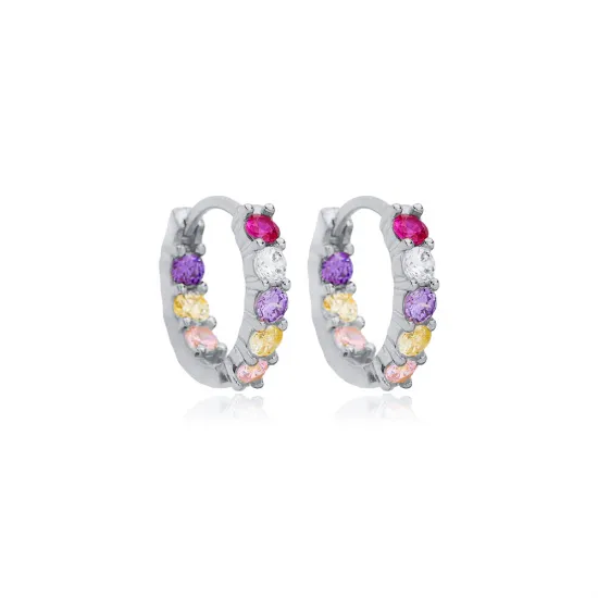13mm Mix Colorful Women 925 Sterling Silver Earrings
