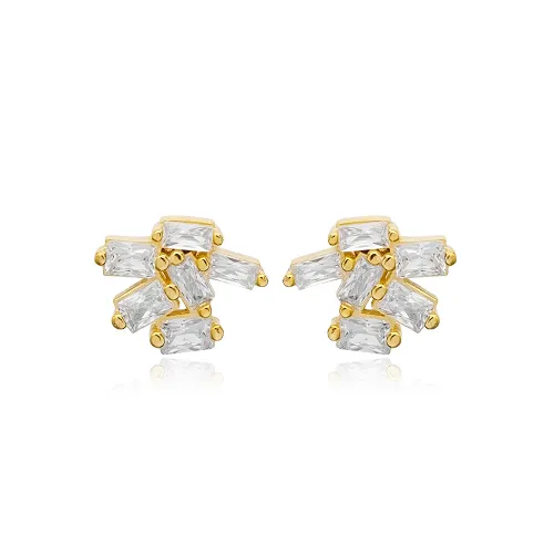 Tiny Cute CZ Baguette 925 Sterling Silver Earrings
