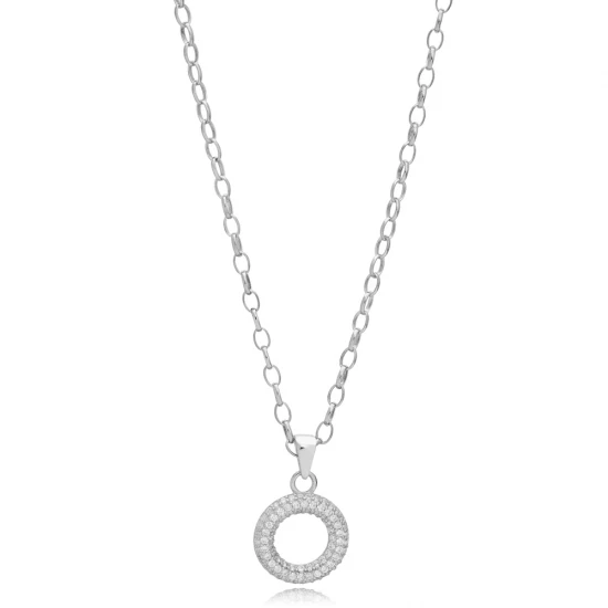 Hollow CZ Pendant in 925 Sterling Silver