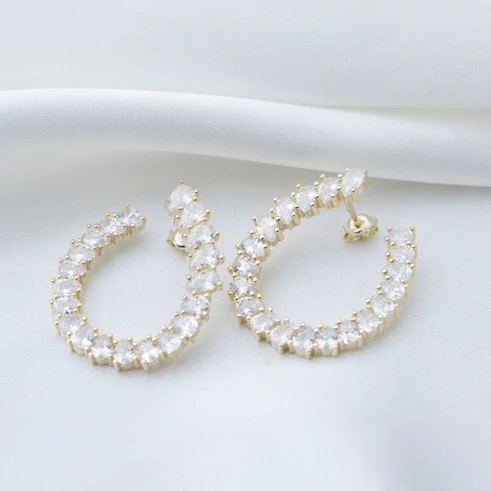 Turkish Clear CZ 925 Sterling Silver Earrings Turkish Clear CZ 925 Sterling Silver Earrings