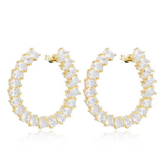 Turkish Clear CZ 925 Sterling Silver Earrings Turkish Clear CZ 925 Sterling Silver Earrings