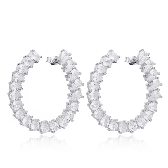 Turkish Clear CZ 925 Sterling Silver Earrings Turkish Clear CZ 925 Sterling Silver Earrings