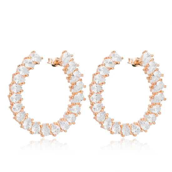 Turkish Clear CZ 925 Sterling Silver Earrings Turkish Clear CZ 925 Sterling Silver Earrings