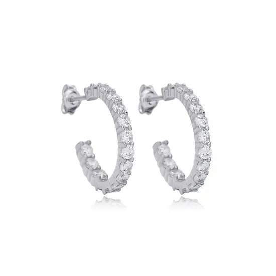 Wholesale Round CZ 925 Sterling Silver Earrings Wholesale Round CZ 925 Sterling Silver Earrings
