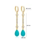 Turquoise Mallorca Pearl Drop Long 925 Silver Earrings