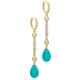 Turquoise Mallorca Pearl Drop Long 925 Silver Earrings