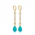 Turquoise Mallorca Pearl Drop Long 925 Silver Earrings