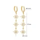 Turkish CZ Flower Long 925 Sterling Silver Earrings Turkish CZ Flower Long 925 Sterling Silver Earrings