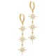 Turkish CZ Flower Long 925 Sterling Silver Earrings Turkish CZ Flower Long 925 Sterling Silver Earrings