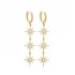 Turkish CZ Flower Long 925 Sterling Silver Earrings