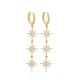 Turkish CZ Flower Long 925 Sterling Silver Earrings Turkish CZ Flower Long 925 Sterling Silver Earrings