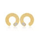 Half Circle White CZ 925 Sterling Silver Earrings Half Circle White CZ 925 Sterling Silver Earrings