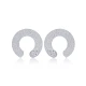 Half Circle White CZ 925 Sterling Silver Earrings Half Circle White CZ 925 Sterling Silver Earrings