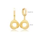 Minimalist Round Shape Textured Dangle Silver Earrings - Sade 925 Silver Jewelry