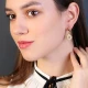 Minimalist Round Shape Textured Dangle Silver Earrings - Sade 925 Silver Jewelry