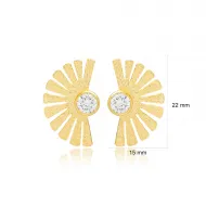 CZ Stone Fan Shaped Dainty Stud Earrings