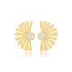 CZ Stone Fan Shaped Dainty Stud Earrings CZ Stone Fan Shaped Dainty Stud Earrings