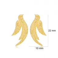 Bird Design Textured 925 Stud Earrings