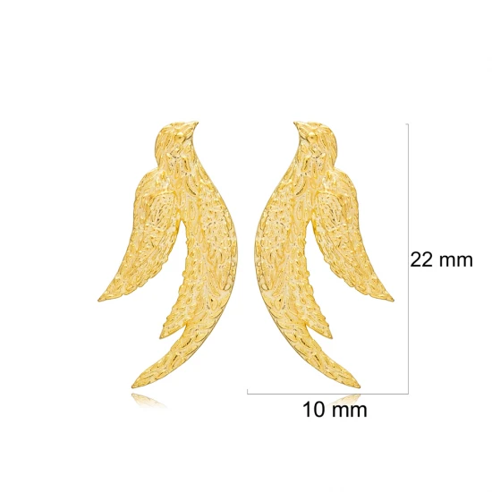 Bird Textured 925 Sterling Silver Earrings Bird Textured 925 Sterling Silver Earrings