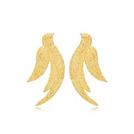 Bird Design Textured 925 Stud Earrings