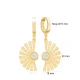 Stylish Fan Dangle Clear CZ Sterling Silver Earrings Stylish Fan Dangle Clear CZ Sterling Silver Earrings