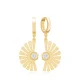 Stylish Fan Dangle Clear CZ Sterling Silver Earrings Stylish Fan Dangle Clear CZ Sterling Silver Earrings