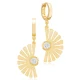 Stylish Fan Dangle Clear CZ Sterling Silver Earrings Stylish Fan Dangle Clear CZ Sterling Silver Earrings