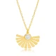 New Trend Fan Clear CZ 925 Sterling Silver Necklace