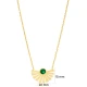 Emerald Fan Shaped 925 Sterling Silver Necklace Emerald Fan Shaped 925 Sterling Silver Necklace