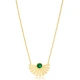 Emerald Fan Shaped 925 Sterling Silver Necklace Emerald Fan Shaped 925 Sterling Silver Necklace