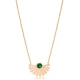Emerald Fan Shaped 925 Sterling Silver Necklace Emerald Fan Shaped 925 Sterling Silver Necklace
