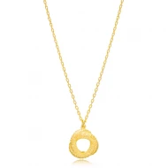 Textured Minimalist Round Shape 925 Silver Necklace