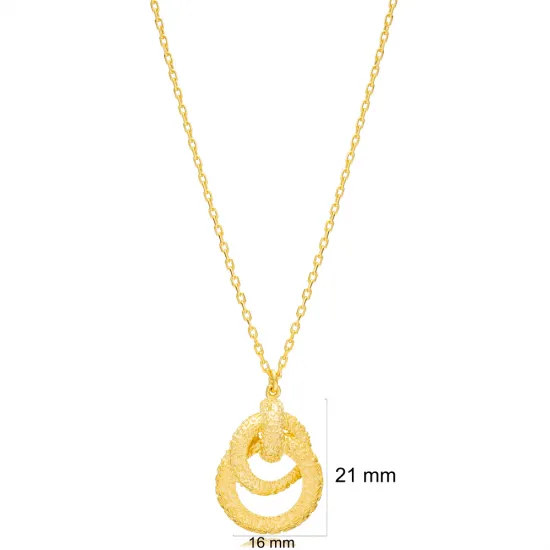 Intertwined Round Textured 925 Sterling Silver Necklace - Sade 925 Silver Jewelry