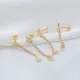 Single Long Star And Initial C Letter Silver Earrings Single Long Star And Initial C Letter Silver Earrings