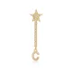 Single Long Star And Initial C Letter Silver Earrings Single Long Star And Initial C Letter Silver Earrings