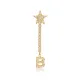 Single Long Star And Initial C Letter Silver Earrings Single Long Star And Initial C Letter Silver Earrings