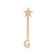 Single Long Star And Initial C Letter Silver Earrings Single Long Star And Initial C Letter Silver Earrings