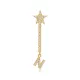 Single Long Star And Initial C Letter Silver Earrings Single Long Star And Initial C Letter Silver Earrings