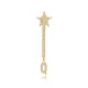 Single Long Star And Initial C Letter Silver Earrings Single Long Star And Initial C Letter Silver Earrings