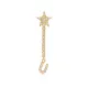 Single Long Star And Initial C Letter Silver Earrings Single Long Star And Initial C Letter Silver Earrings