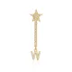 Single Long Star And Initial C Letter Silver Earrings Single Long Star And Initial C Letter Silver Earrings
